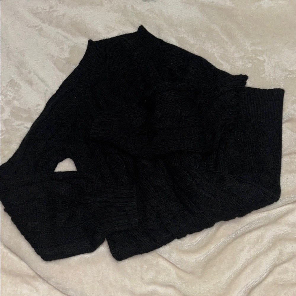 Black Cable Knit Midi Dress - Picture 3 of 3